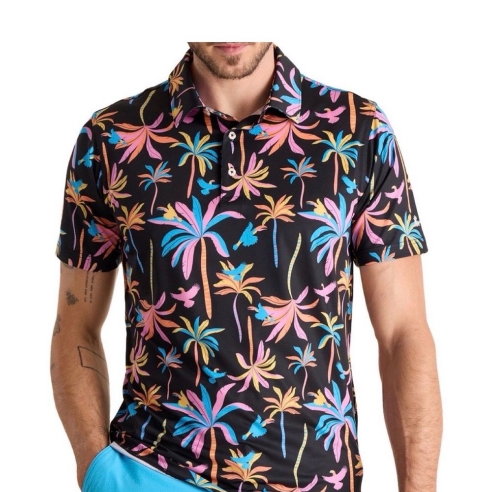 New chubbies Black Tropical Floral Short-Sleeve Button-Down Shirt